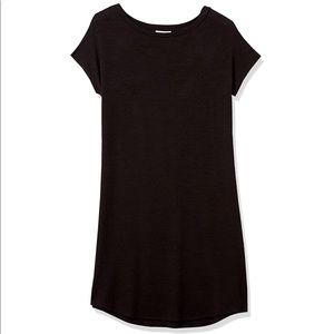 Daily Ritual Womens Cozy Knit Dolman-Sleeve Boat-Neck Black Tshirt Dress Size XS
